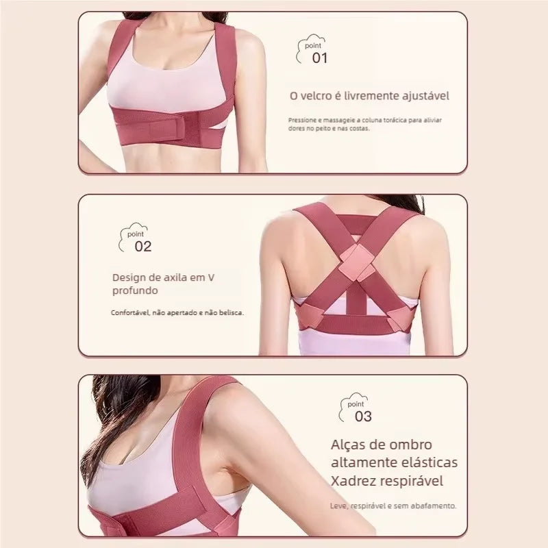 Corretor postural com suporte para lombar