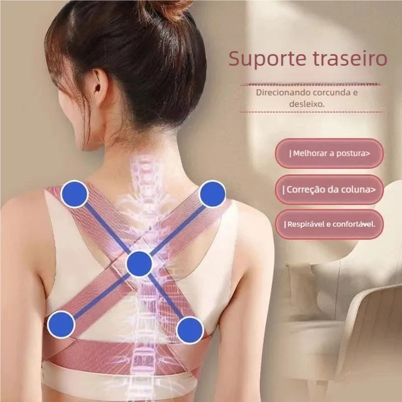 Corretor postural com suporte para lombar